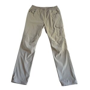 Columbia Mens Khaki Cargo Hiking Pants Elastic Waist Cinch Hem Size L Regular